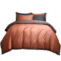 Light luxury high-end long-staple cotton bed set of four 100-count pure cotton sheets quilt cover fitted sheet new bedding set 4