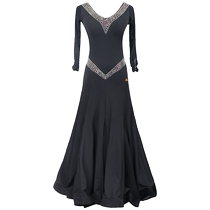 Dampao Romorden Dance Dress New National Standard Dance Practice Utiliti with V-collar dress Skirt Drooping Large Pendulum Skirt female adulteress