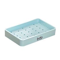 Soap box household high-end wall-mounted double-compartment drain soap box new drainage punch-free large long laundry soap box
