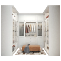 Quanyou Whole House Customized U-shaped Walk-in Wardrobe Simple European Style Wardrobe Customized Master Bedroom Decoration Furniture