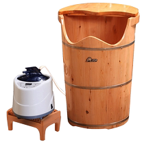 Fumigation heated foot bath wooden barrel household foot bath wooden over-calf foot bath high-depth barrel over-knee constant temperature foot basin