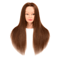 Full real hair head model apprentice fine cutting practice hair perming dummy head doll head real hair can be permed and curled hair salon supplies