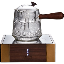 Rongshantang Electric solid wood side handle glass teapot wave pattern small teapot kettle electric ceramic stove tea stove