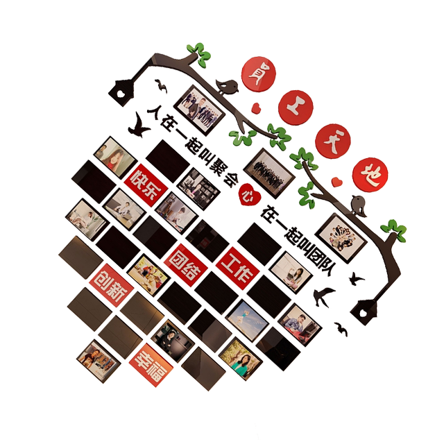 Employee world style honor team culture wall