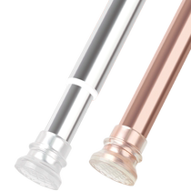 No punching shower curtain rod telescopic rod wardrobe hanging clothes drying rod bathroom toilet rack curtain rod bedroom Roman rod
