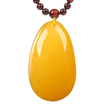 Tin Kwong Hui Beeswax Pendant Natural Amber Pendant Chicken Oil Yellow Pendant Mens and Womens Sweater Chain Beeswax Necklace