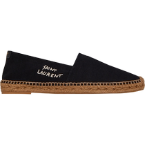 6 numéros sans intérêt] Chaussures en toile noire pour hommes YSL Yves Saint Laurent avec semelles en corde de chanvre brodées Yves Saint Laurent