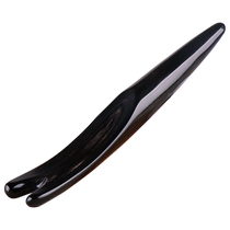 Black buffalo horn muscle pulling stick cervical vertebra head scraping board head therapy fascia pulling meridian pedicure foot massage and acupuncture stick