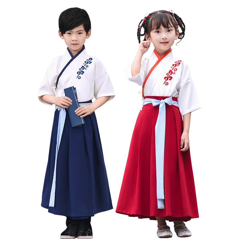 Hanfu boys and elementary school students in Chinese school clothes for women