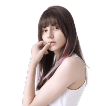 Rebecca wig female full human hair colorful gradient hanging ear dye clip hair extension invisible traceless long straight hair piece