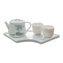 Shanghai Museum Kung Fu Tea Set Jiang Nanchun Tea Cup Set Cultural and Creative Birthday Graduation Gift Souvenir for Elders