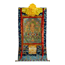 Tibetan Village Embroidered Thangka Hanging Painting Manjushri Bodhisattva Chinese Tibetan Handmade Living Room Entrance Decorative Painting Desktop Mural