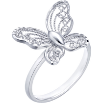 Chinese Valentines Day gift Chow Sang Sang Pt950 platinum LACE lace series butterfly platinum ring for women 85860R
