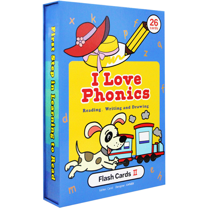 英文繪本I Love phonics L2字母學習自然拼讀幼兒啟蒙認知塗色學習字詞卡閃卡0-5歲玩具親子互動遊戲flash cards ...