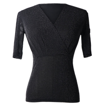 Danbaoluo modern dance tops mid-sleeve Latin dance practice clothes for womens summer ballroom dance clothes new dance clothes