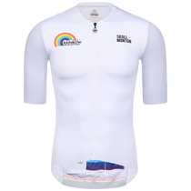 Monton Pulse Cycling Clothing Spring and Summer Short Sleeve Road Cycling Clothing Breathable Top Set Mens and Womens Rainbow Long Sleeve
