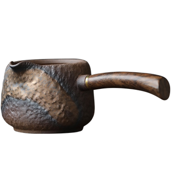 ດ້ານຂ້າງ ceramic handle fair cup retro imitation firewood fair cup tea sea chinese style coarse pottery tea divider fair cup anti-scalding even cup