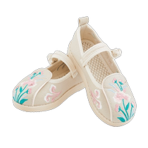 Girls Hanfu Shoes Old Beijing Cloth Shoes 2024 Spring and Autumn New Style Ancient Style Super Fairy Performance Shoes Childrens Embroidered Shoes