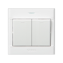 Bull surface-mounted switch socket 2-open 2-open double-control panel 2-open 2-open double-connected exposed-mounted household ultra-thin button