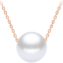 Zhou Dasheng 18K gold freshwater pearl necklace road through neck chain pendant chain Mothers Day gift