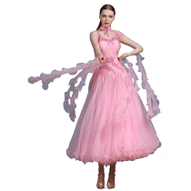 Meiyu adult shoulder-covered short-sleeved modern dance dress MY819 ballroom dance costume dress performance costume performance costume