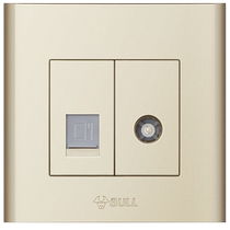 Bull surface-mounted switch socket wired network cable network closed-circuit open wire box tv home computer TV panel gold