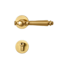 Ruijue American retro silent wooden door lock indoor golden French door lock brass brushed bedroom copper door handle