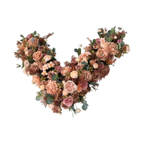 Wedding car flower front decoration main wedding car flower arrangement set suction cup wedding fleet retro simulation flower art silk flower