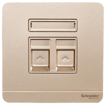 施耐德电气 电脑+电话插座 绎尚系列薄暮金86型开关插座 电话电脑
