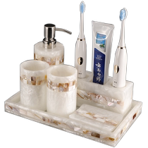 Xunmei lumière luxe coquille salle de bains cinq pièces style européen créatif rince-bouche tasse ensemble porte-brosse à dents électrique lotion bouteille plateau