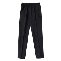 Moms pants nine-point pants summer thin middle-aged and elderly womens pants loose elderly ice silk pants womens spring and autumn grandma wear