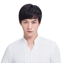 Rebecca wig for men with oblique bangs short straight hair piece full human hair hand-woven realistic and traceless replacement hair piece