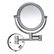 Salle de bain Miroir de maquillage LED avec lampe miroir de beauté mur suspendu salle de bain pliant Scale Mirror Hotel commode double face