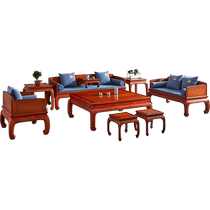 Red Wood Furniture Burmese Flowers Pear Wood Sofa Combined Big Fruits Purple Sandalwood Living Room New Chinese Whole Fitted Vegetarian Noodles Solid Wood Sofa