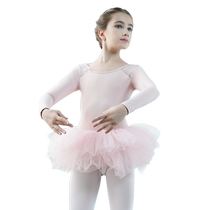Kashiwawu ballet clothing childrens performance clothing long-sleeved tutu skirt one-piece top training body suit 119244007