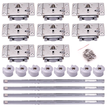 Tut Wardrobe Bus Sliding Door Track Sliding Door Upper and Lower Rail Hardware Accessories Full Set Pulley Guide Rail Slide T803