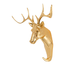 Brass decorative hook ornaments living room entrance hall deer head antlers light luxury high-end creative art coat hook