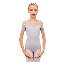 Kashiwawu children and girls adult off-shoulder short-sleeved one-piece collar ballet body suit gymnastics suit practice suit 119241061