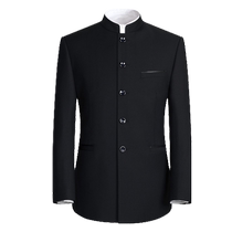 Chinese tunic suit mens youth Chinese stand-collar suit slim Chinese grooms dress Chinese style Tang suit autumn