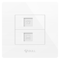 公牛开关插座电话电脑插座暗装86型墙壁电话线网络网线插座面板