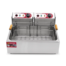 Longling electric fryer electric fryer commercial single-cylinder double-cylinder stainless steel large-capacity chicken wings and French fries desktop electric fryer
