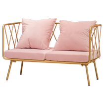 Net red pink iron art sofa 123 tea table combined modern simple Joins small family living room light and luxurious Nordic wind