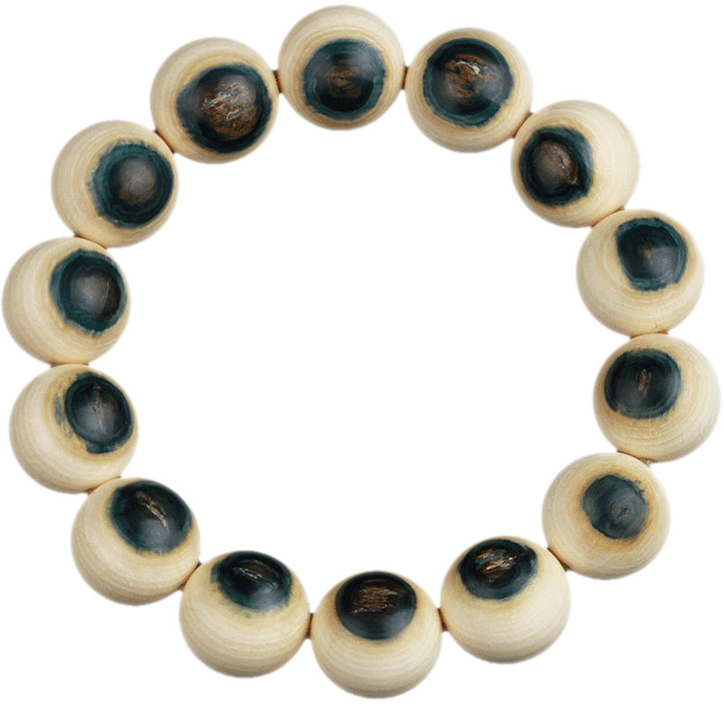 猛犸象牙蓝眼睛单圈手串男女款满纹冰料蓝皮饰品民族风带证书