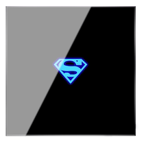 触摸开关插座86型黑色玻璃面板酒店宾馆家用单开触控白色智能开关