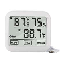 High-precision touch-control all-day digital display thermometer for indoor and outdoor temperature of the fish tank with probe dedicated for aquarium measurement