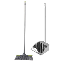 Stainless steel thickened garbage shovel household dustpan single thickened large iron garbage bucket outdoor cleaning broom