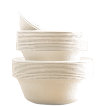 Edo biodegradable tableware disposable bowl 220ml*50 paper bowls household vegetable outdoor barbecue picnic soup bowl
