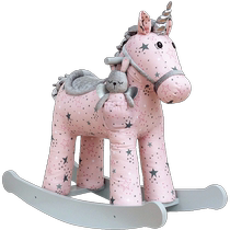 littlebirdtoldme unicorn small rocking horse solid wood rocking horse childrens day one-year-old toy birthday gift