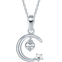 Saturday blessing platinum pendant female pt950 platinum star and moon pendant alone without chain Chinese Valentines Day gift to girlfriend