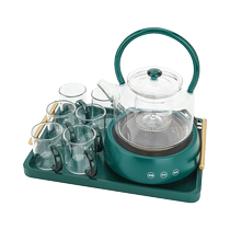 北欧轻奢玻璃水果茶壶茶杯套装电加热煮茶器花茶壶果茶下午茶茶具